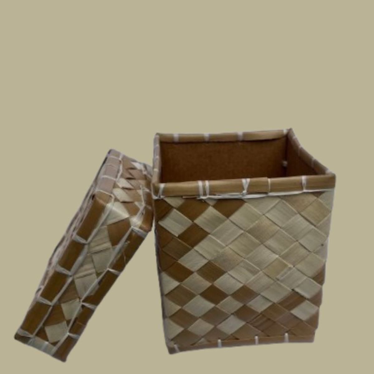 Square Palm Leaf Storage Box