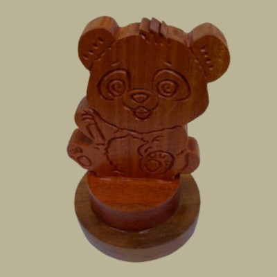 Wooden Teddy Figurine
