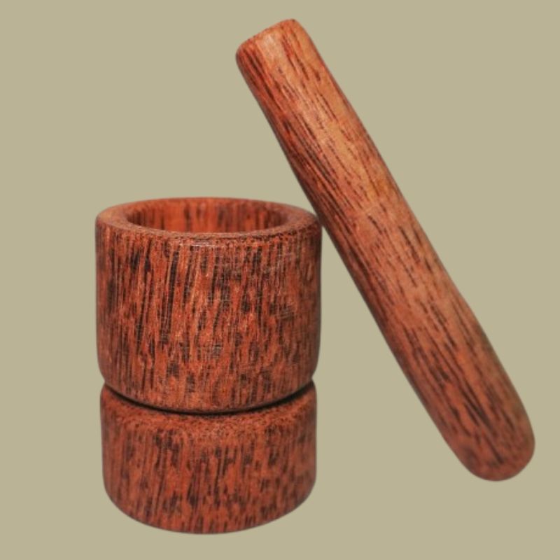 Compact Wooden Mortar & Pestle