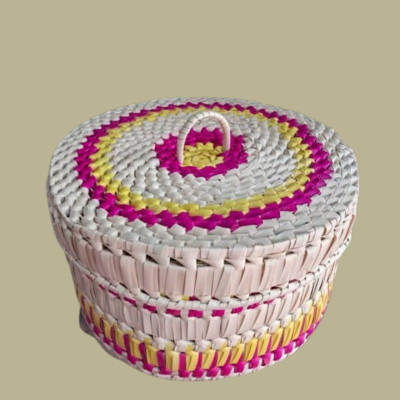 Handwoven Palm Leaf Storage Box